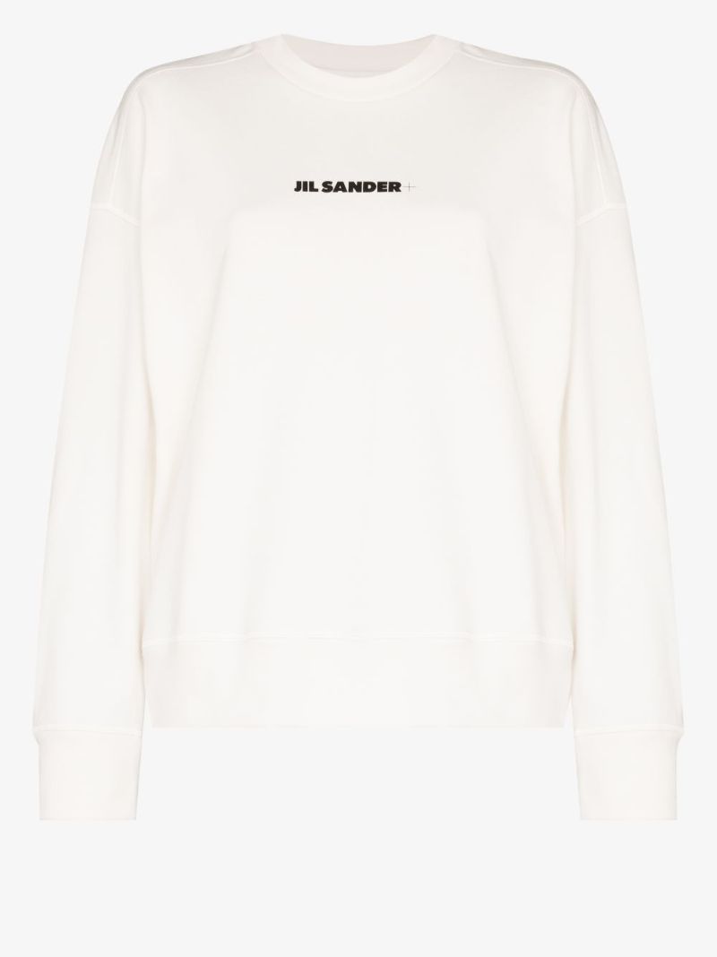 White Logo Cotton Sweatshirt