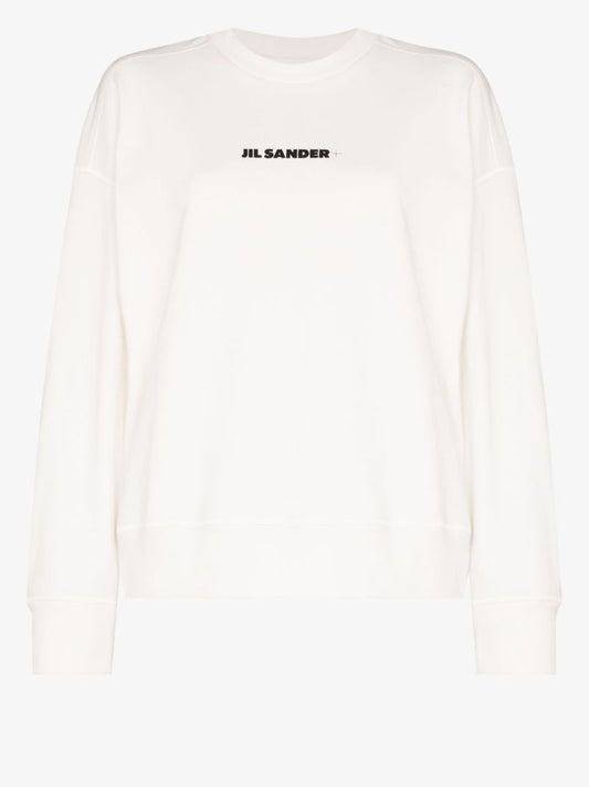 White Logo Cotton Sweatshirt