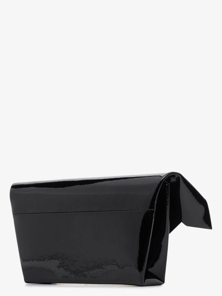 Black Snatched Medium Leather Clutch Bag