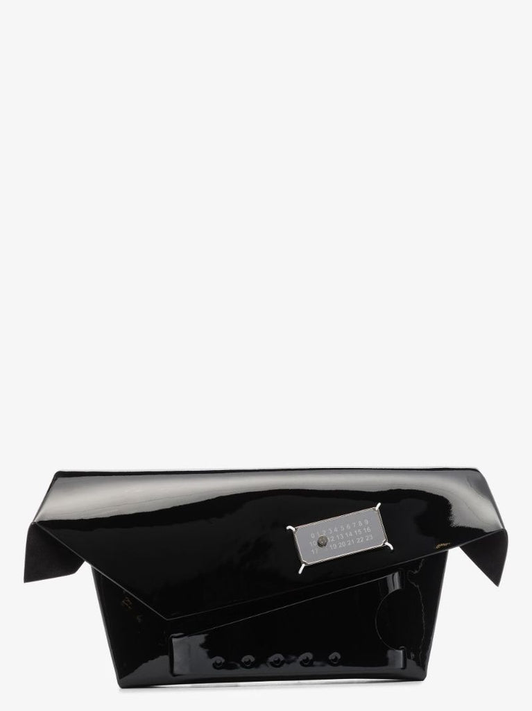 Black Snatched Medium Leather Clutch Bag