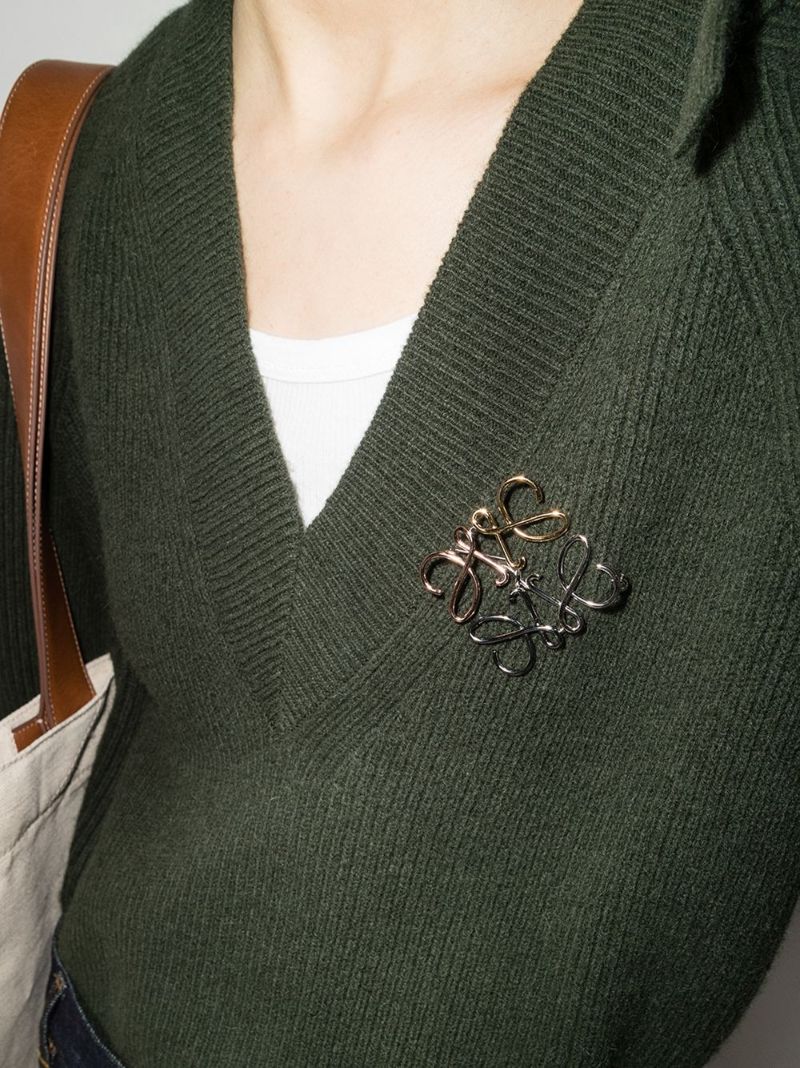 Gold and Silver Tone Anagram Brooch