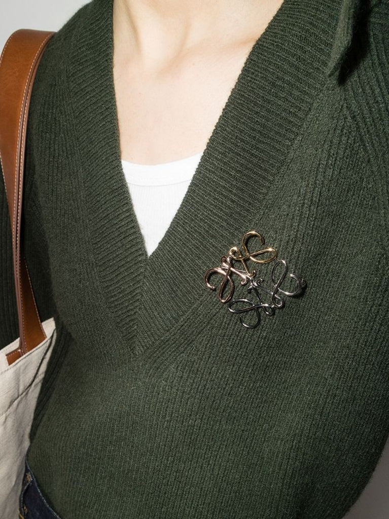 Gold and Silver Tone Anagram Brooch