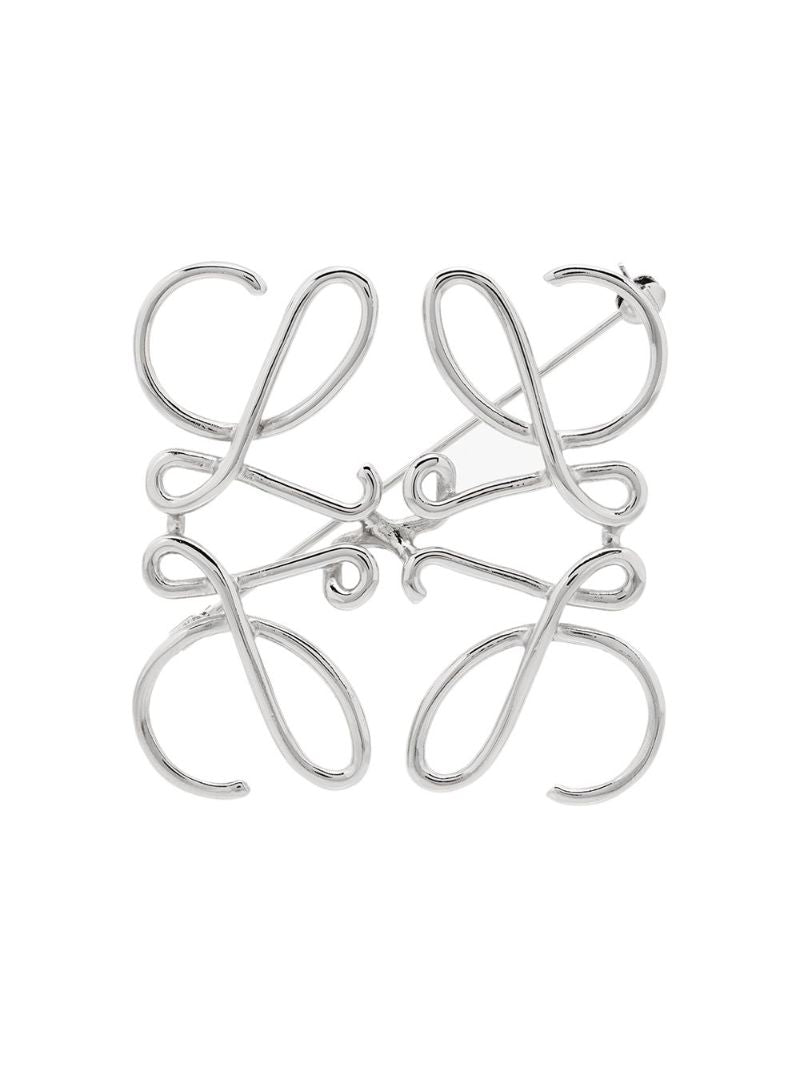 Silver Tone Anagram Brooch