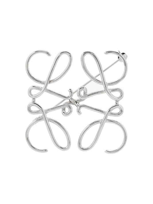 Silver Tone Anagram Brooch