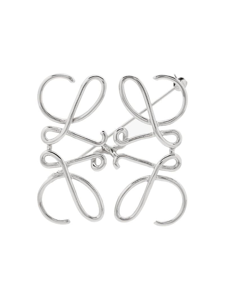 Silver Tone Anagram Brooch