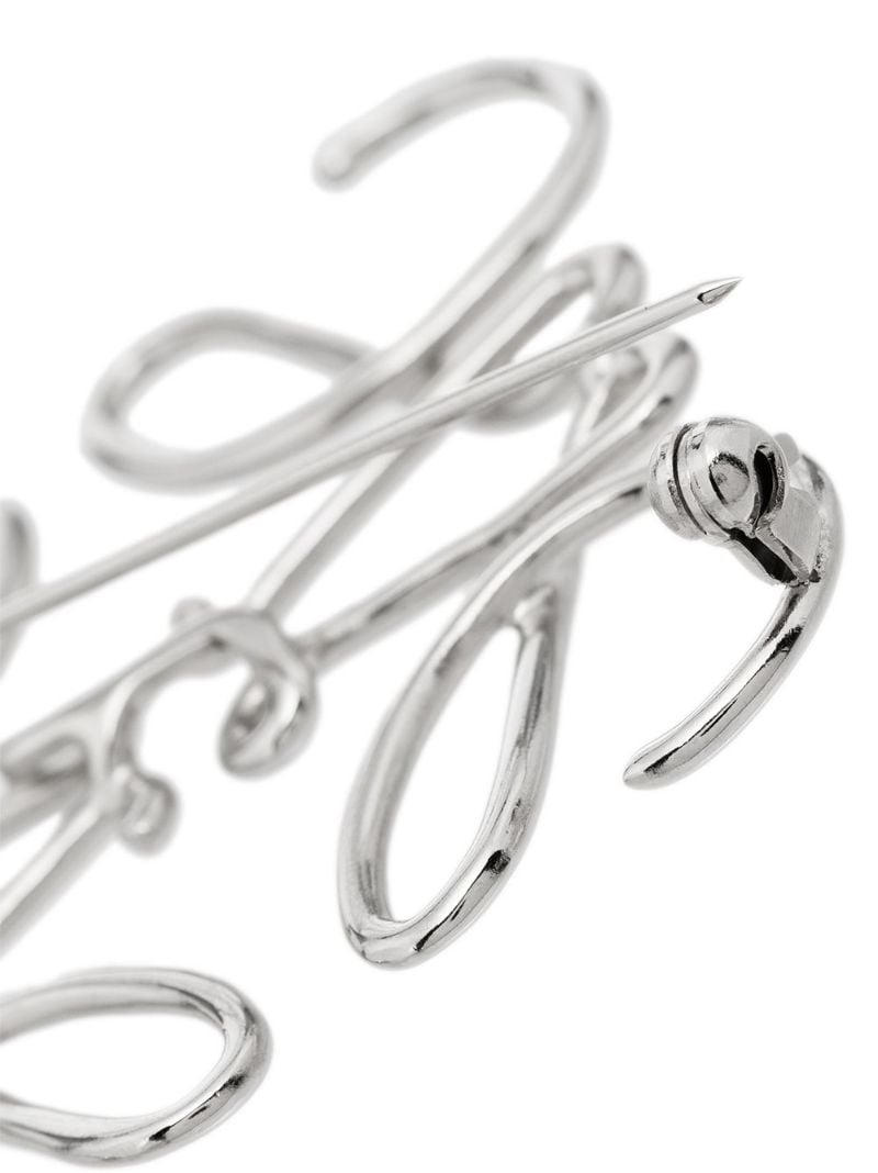 Silver Tone Anagram Brooch