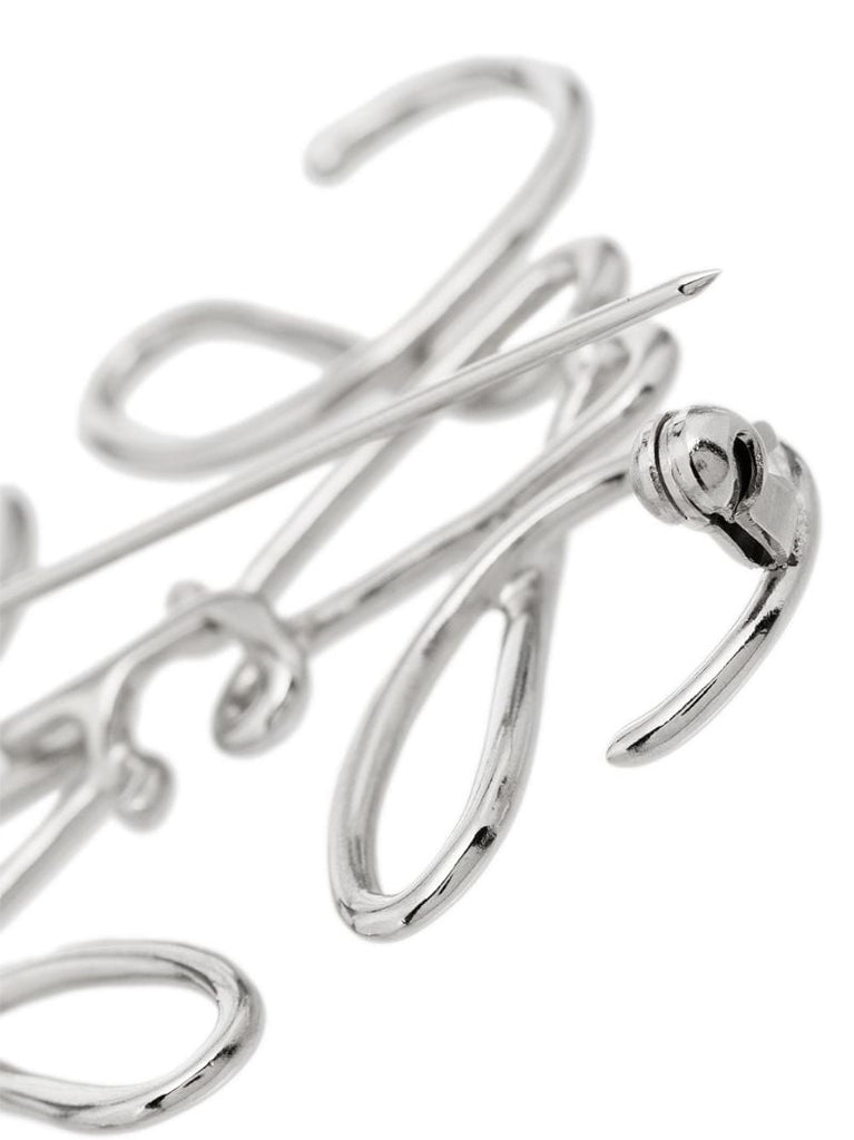 Silver Tone Anagram Brooch