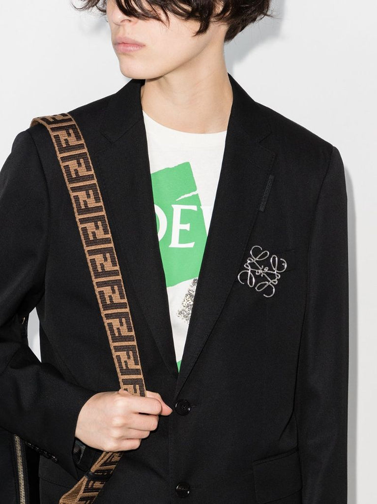 Silver Tone Anagram Brooch
