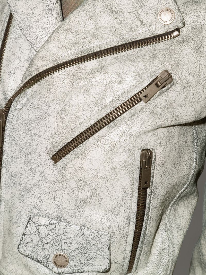 Cracked Leather Biker Jacket