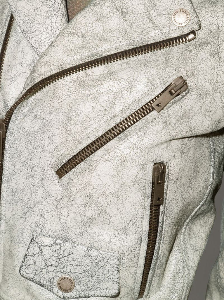Cracked Leather Biker Jacket