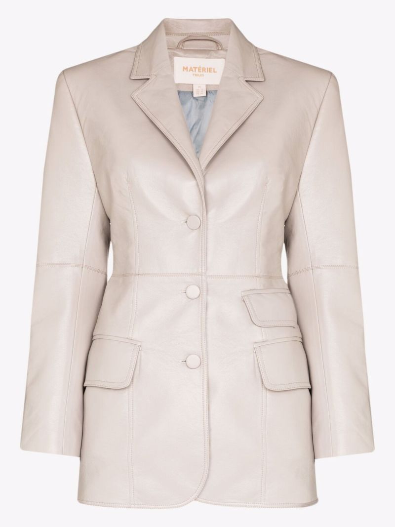 Faux Leather Blazer