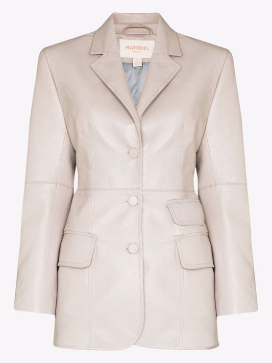 Faux Leather Blazer