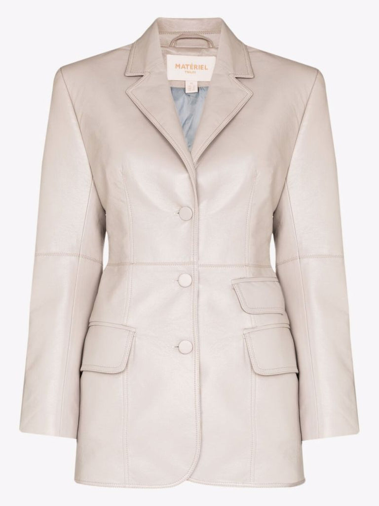 Faux Leather Blazer