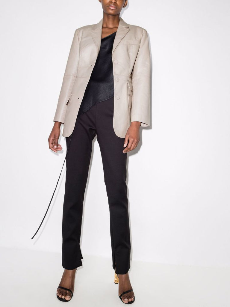 Faux Leather Blazer