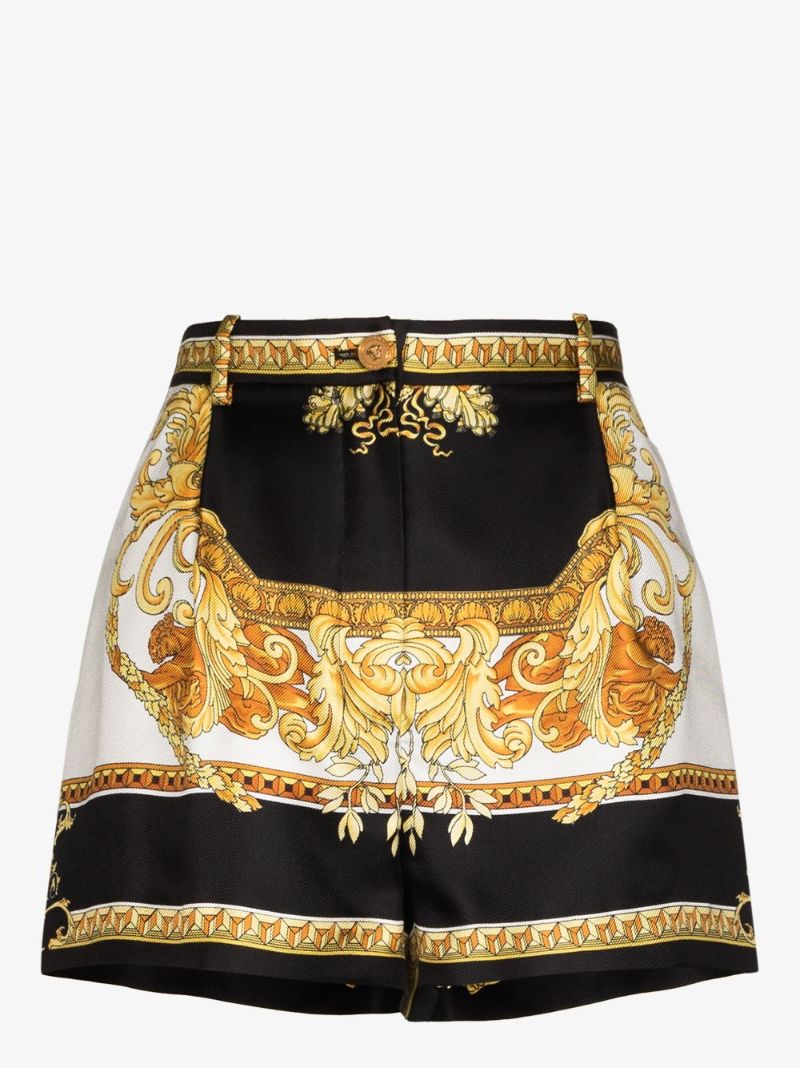 Medusa Renaissance Print Silk Shorts