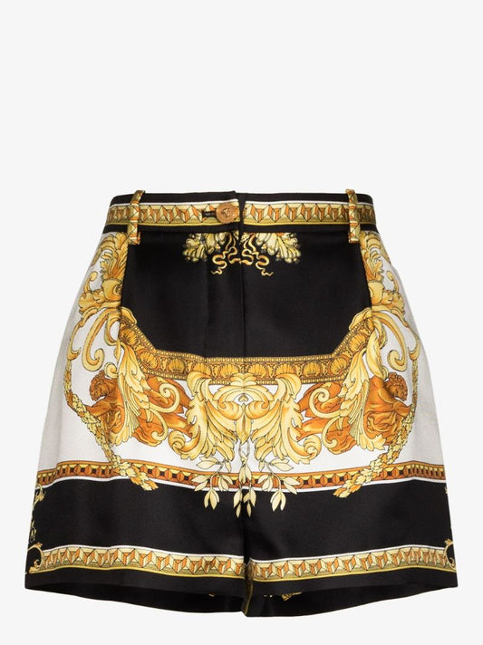 Medusa Renaissance Print Silk Shorts