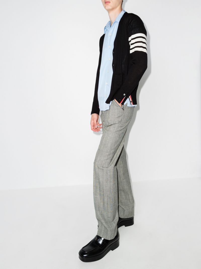 Blue 4-bar Stripe Merino Wool Cardigan
