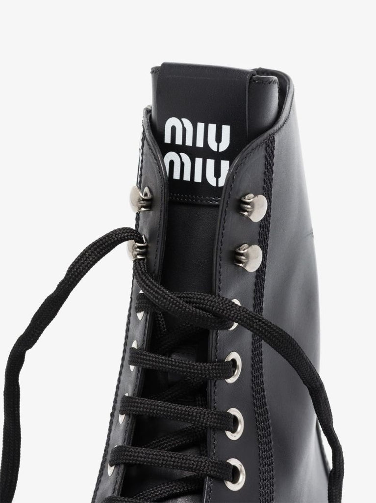Black 45 Leather Combat Boots