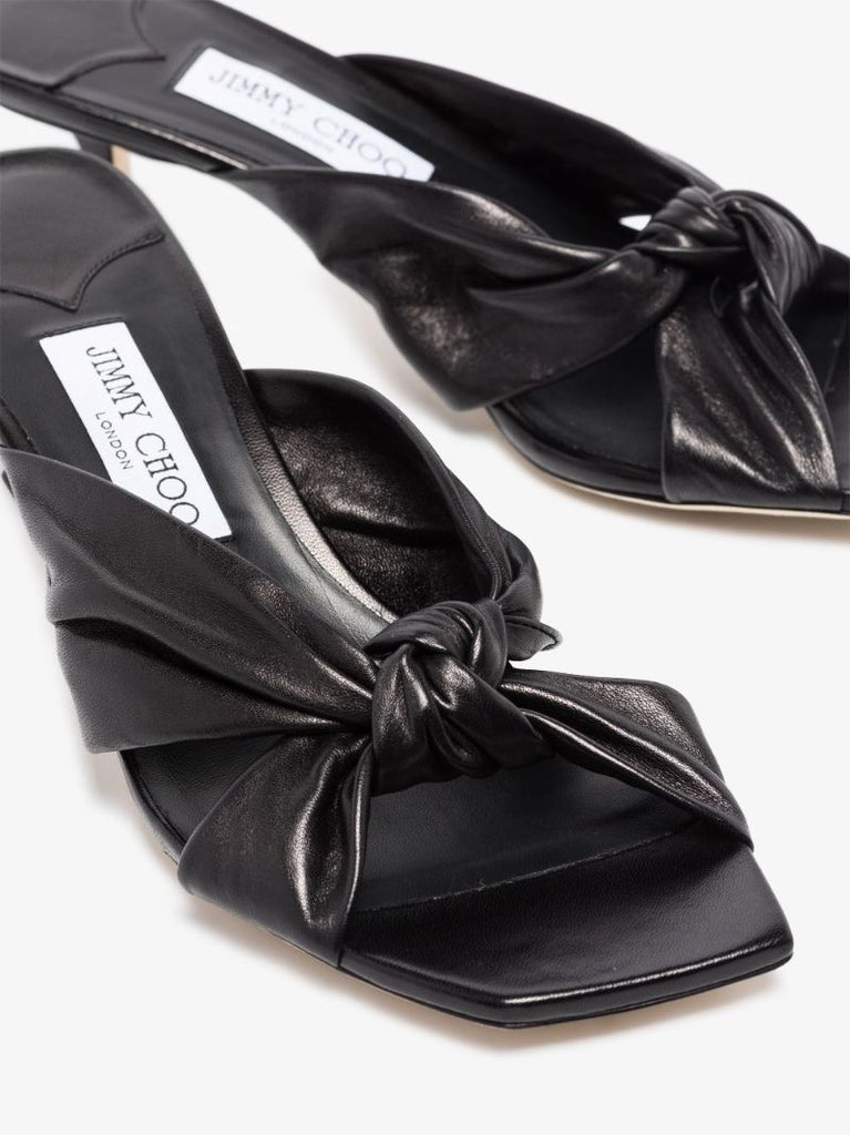 Black Avenue 50 Leather Sandals