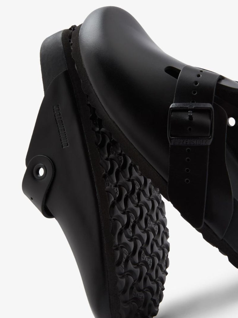 X Birkenstock Black Boston Leather Sandals
