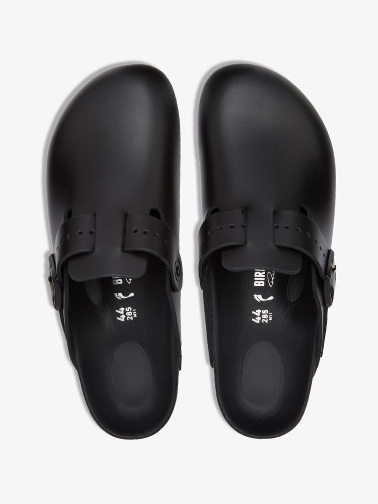 X Birkenstock Black Boston Leather Sandals