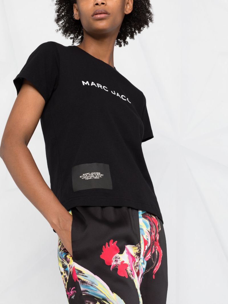 Black Cotton Logo Print T-shirt
