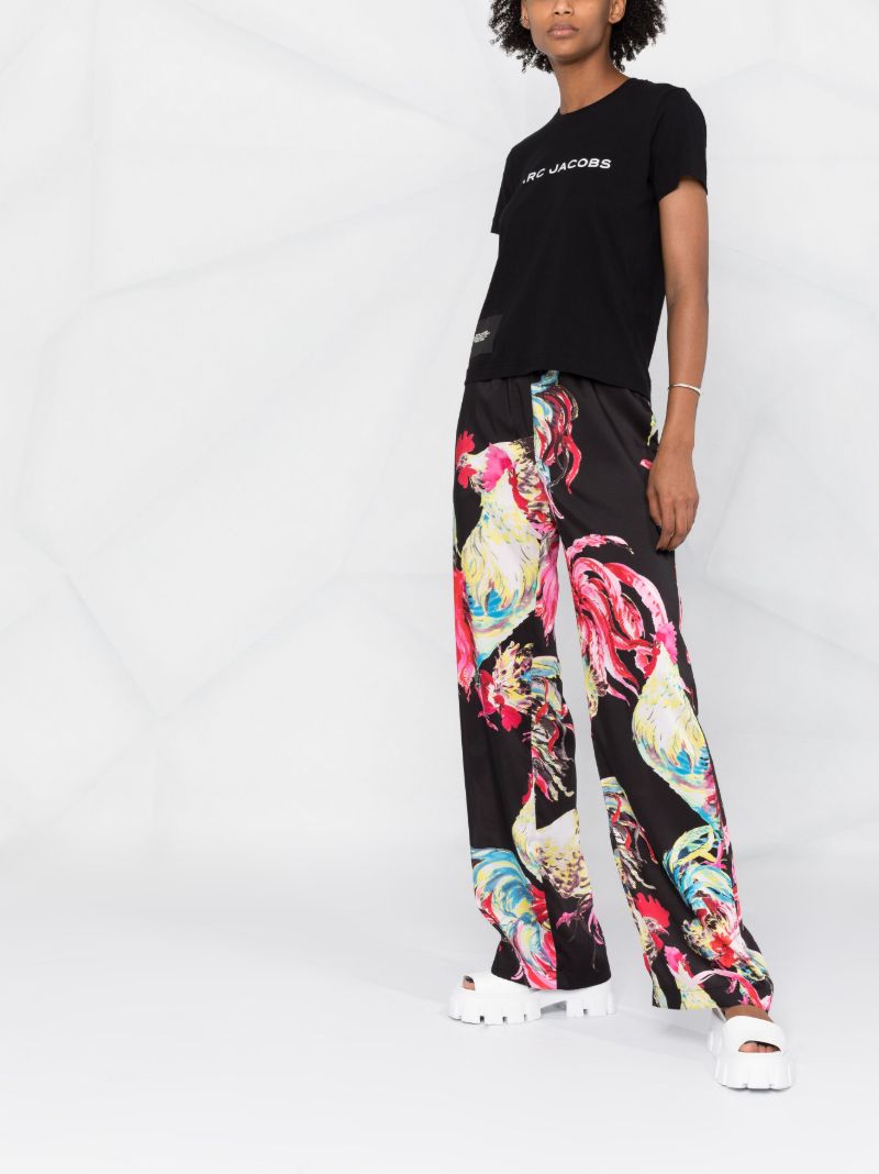 Black Cotton Logo Print T-shirt