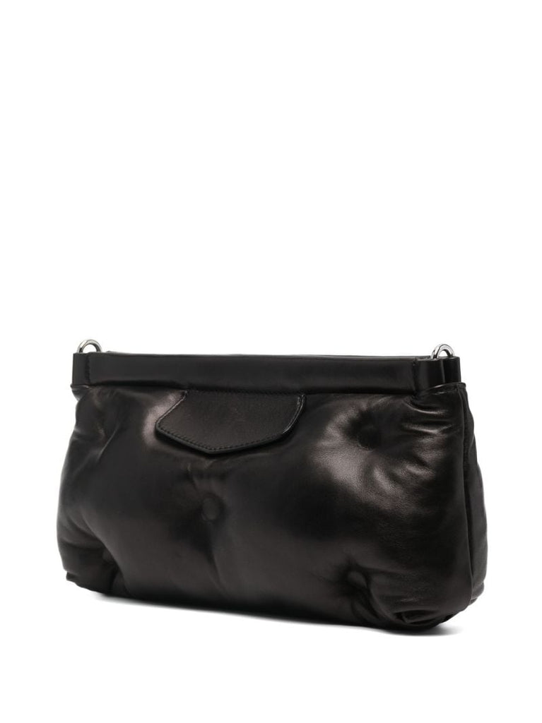 Black Glam Slam Red Carpet Leather Shoulder Bag