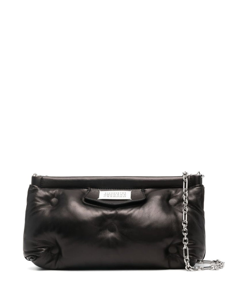 Black Glam Slam Red Carpet Leather Shoulder Bag