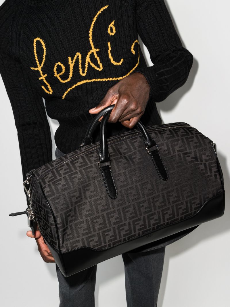 Black Ff Monogram Jacquard Holdall