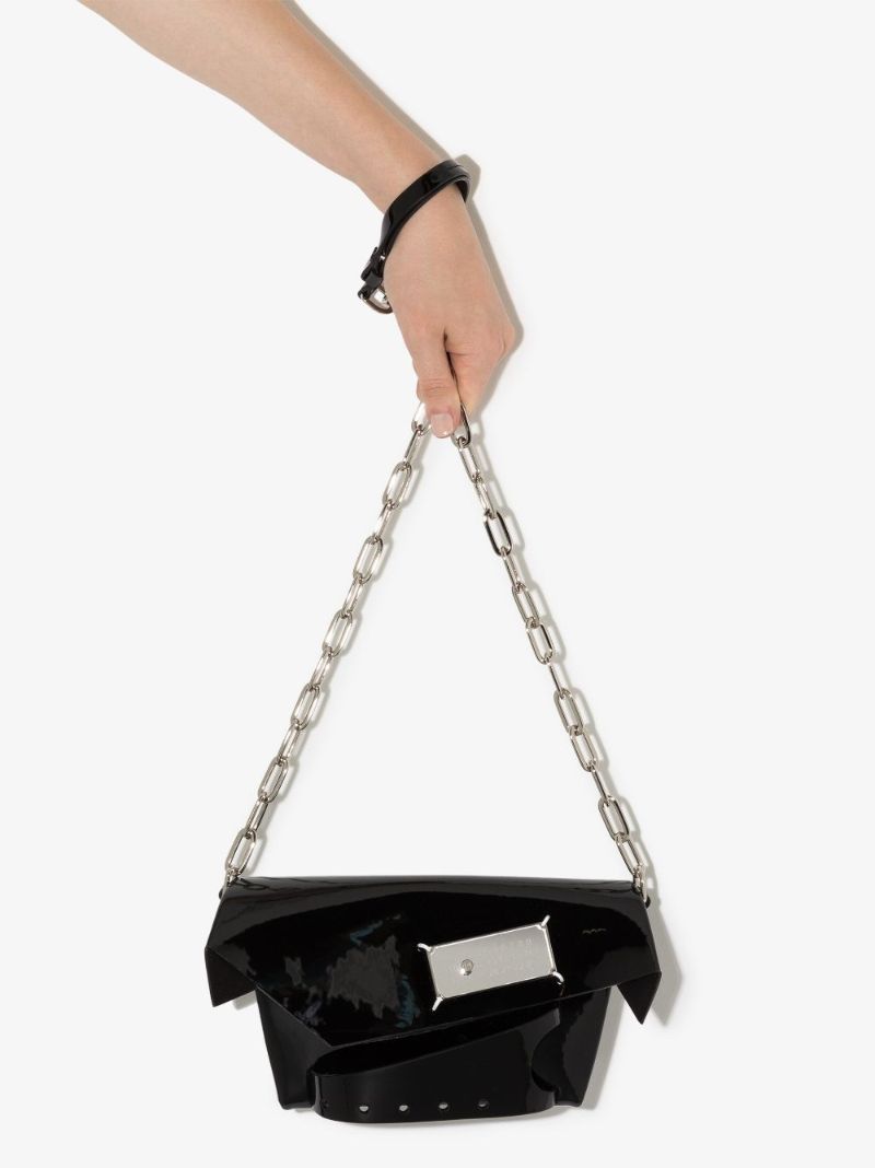 Black Snatched Small Leather Shoulder Bag