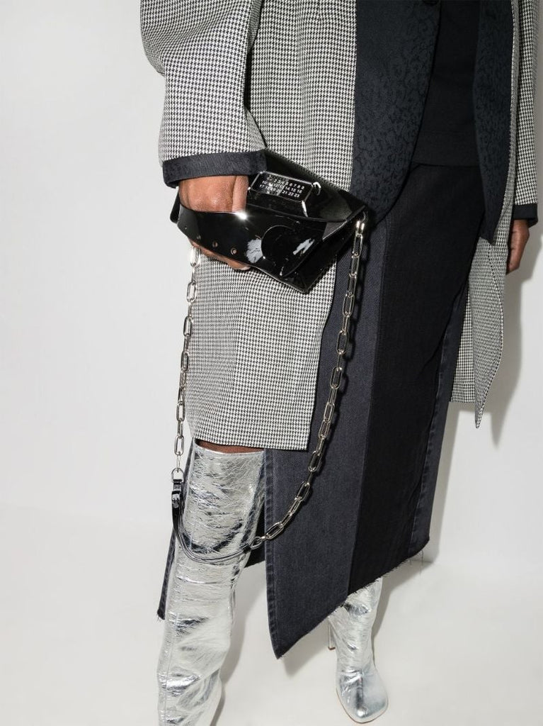 Black Snatched Small Leather Shoulder Bag