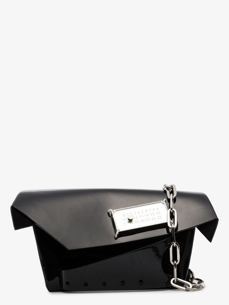 Black Snatched Small Leather Shoulder Bag