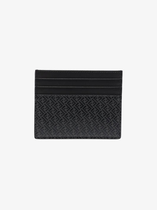 Black Monogram Leather Card Holder