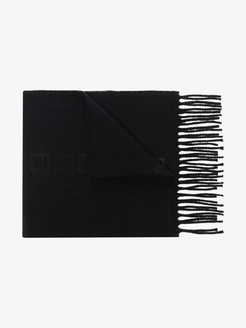 Black Linear Ff Monogram Cashmere Scarf