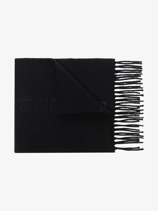 Black Linear Ff Monogram Cashmere Scarf