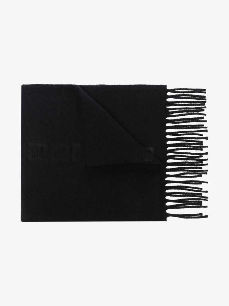 Black Linear Ff Monogram Cashmere Scarf