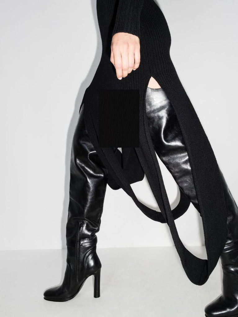 Black Wool Midi Dress