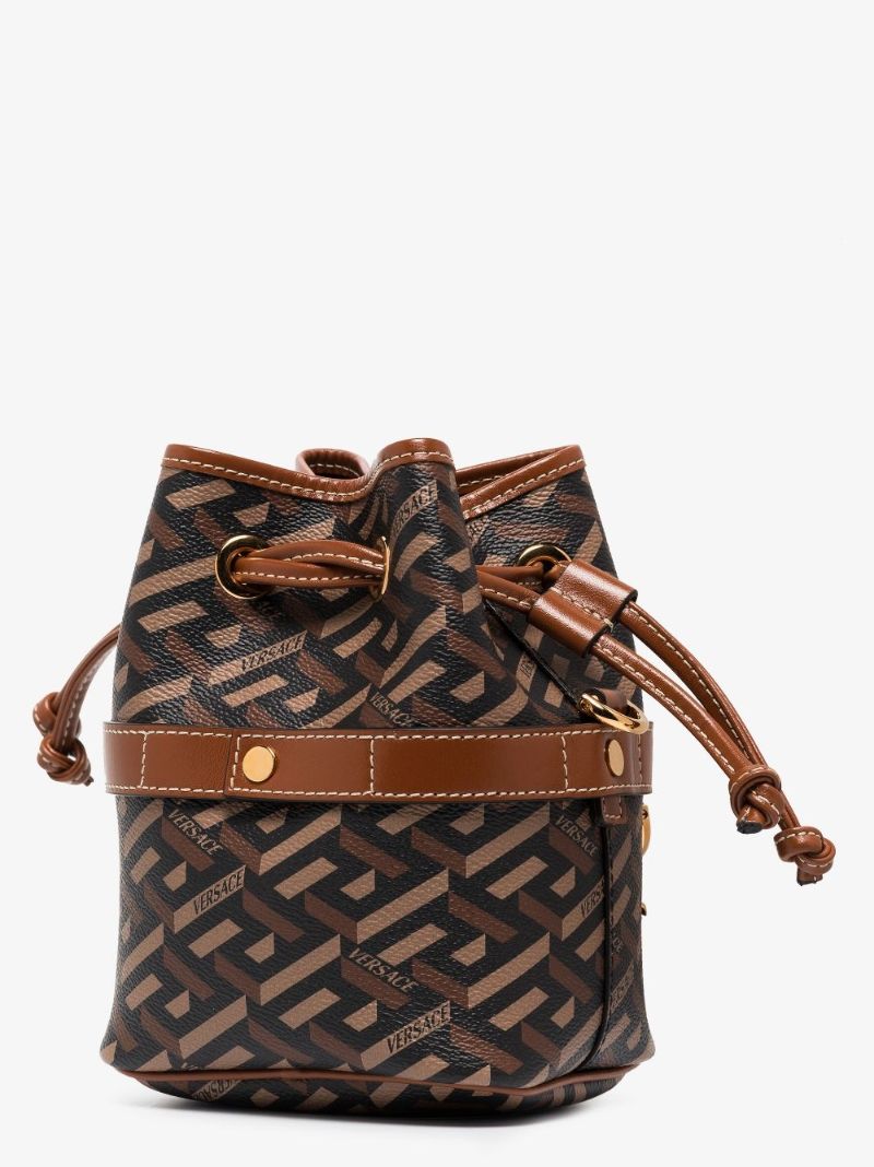 Brown La Greca Signature Bucket Bag
