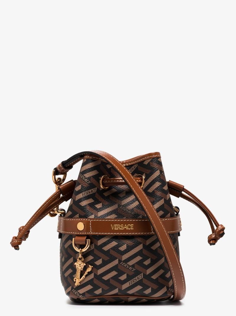 Brown La Greca Signature Bucket Bag