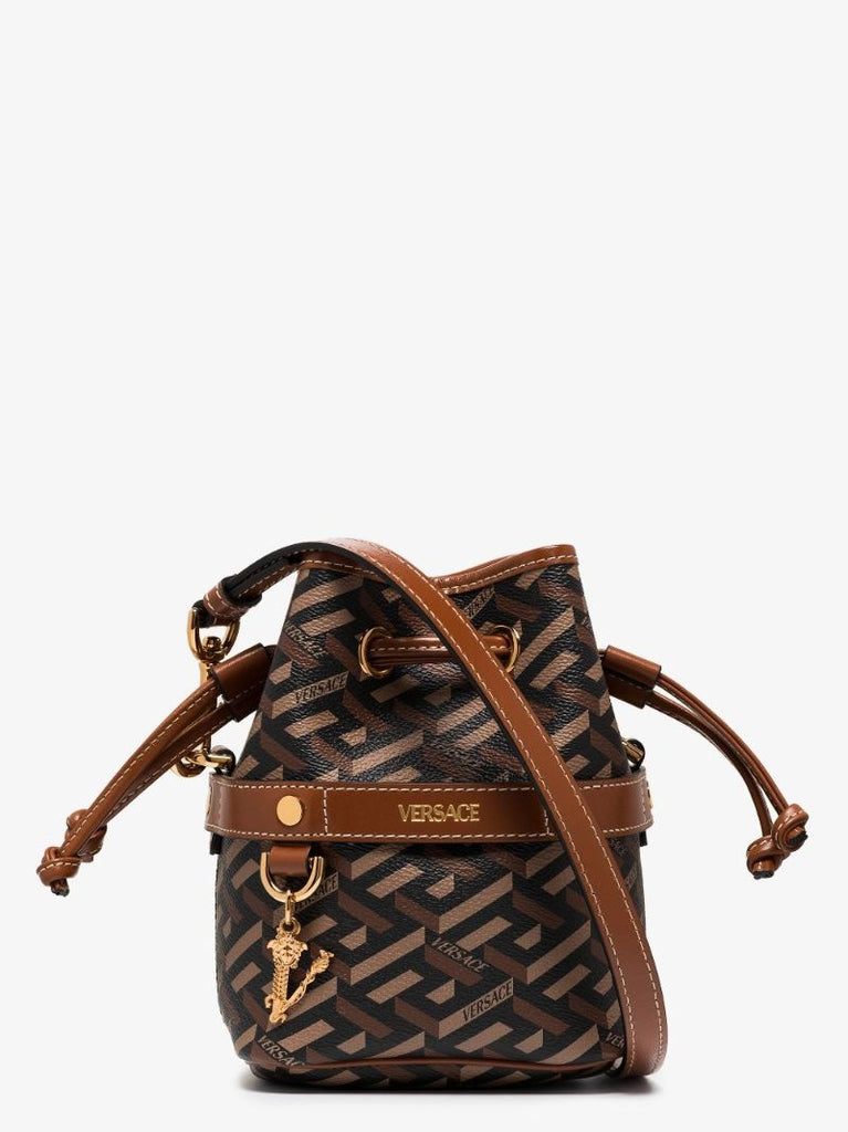 Brown La Greca Signature Bucket Bag