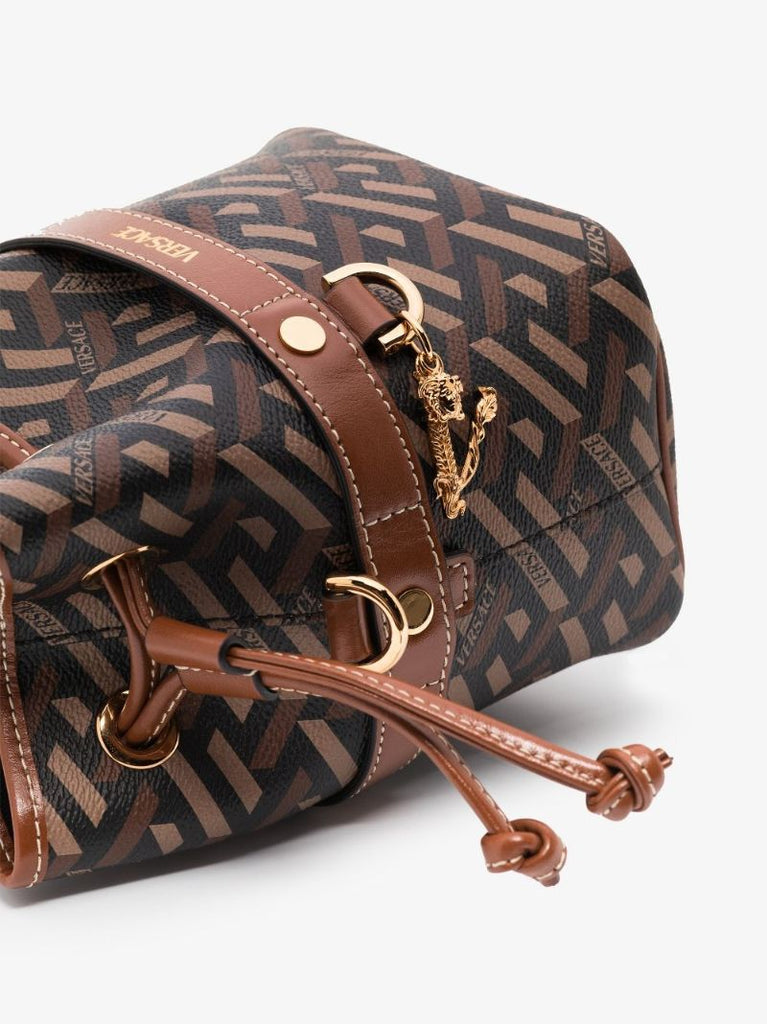 Brown La Greca Signature Bucket Bag
