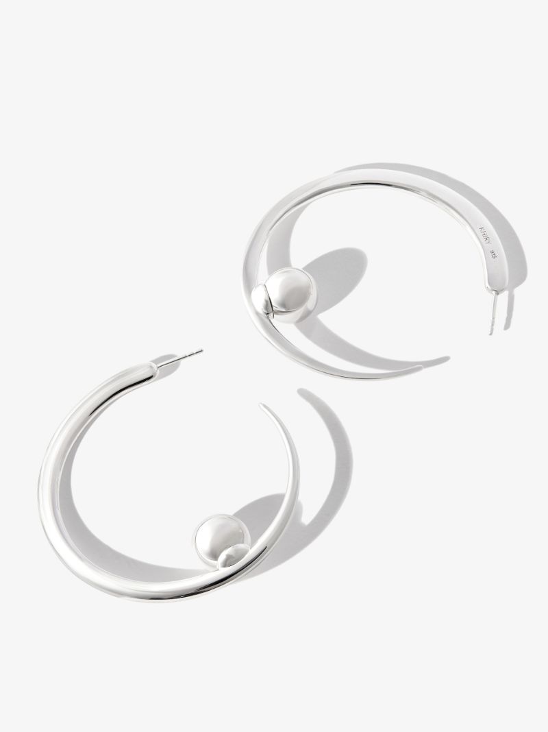 Sterling Silver Isha Pearl Hoop Earrings