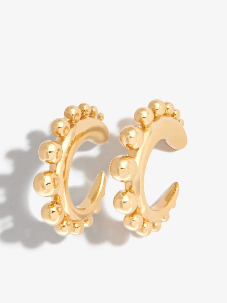 Gold Vermeil Tiny Khartoum Embellished Hoop Earrings