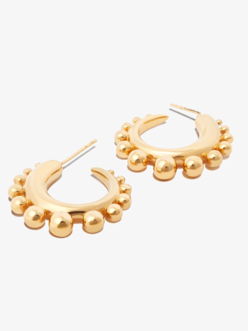 Gold Vermeil Tiny Khartoum Embellished Hoop Earrings