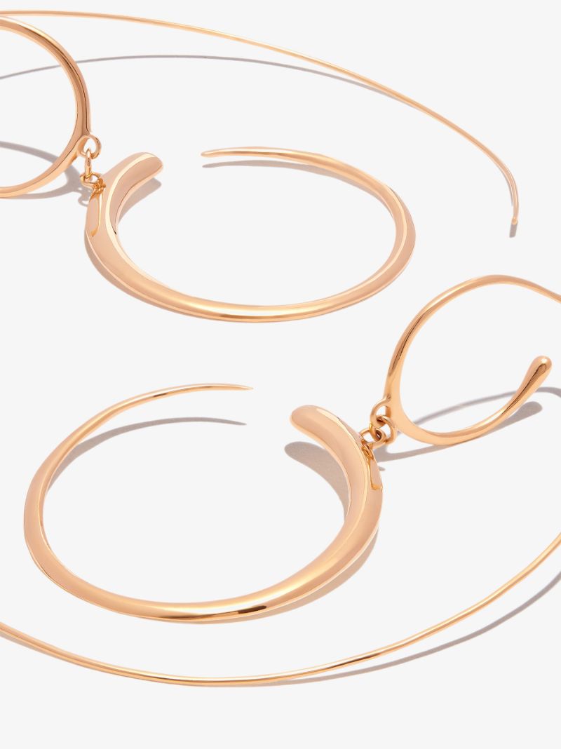 Gold Vermeil Nandi Drop Hoop Earrings