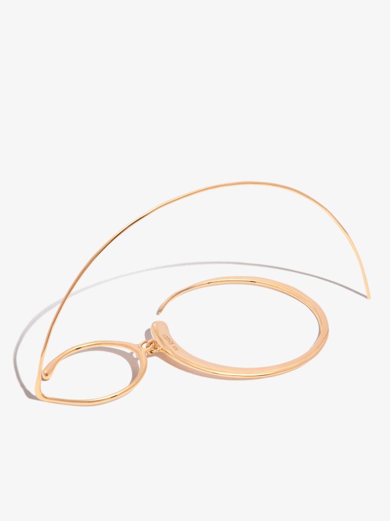 Gold Vermeil Nandi Drop Hoop Earrings