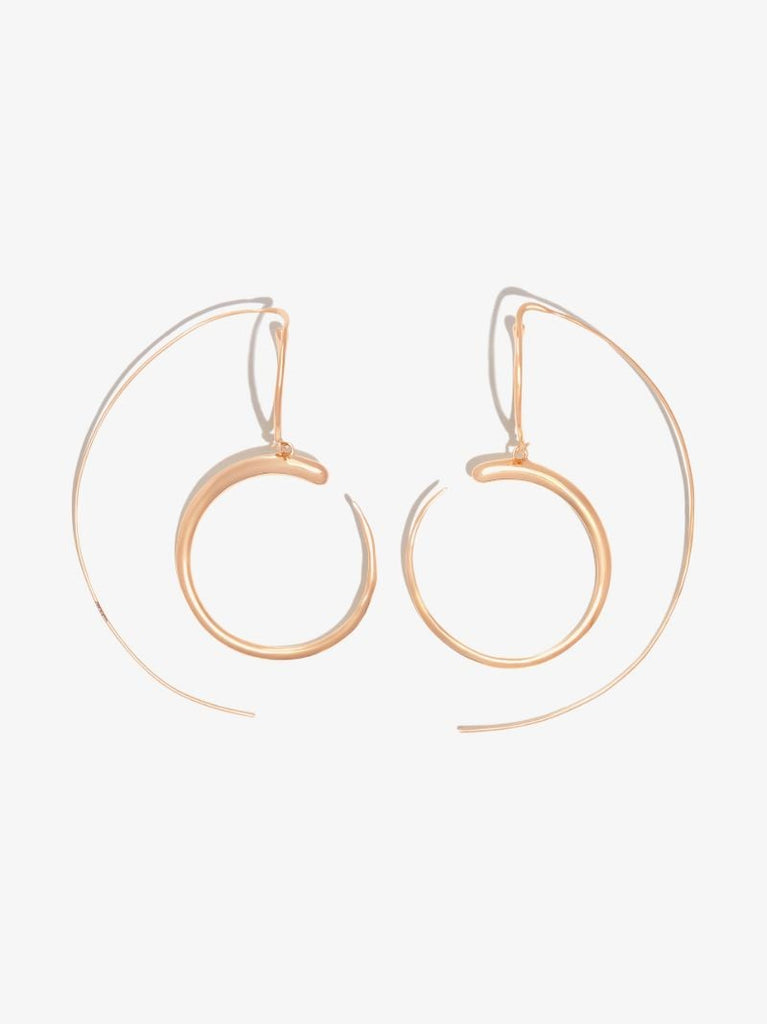 Gold Vermeil Nandi Drop Hoop Earrings