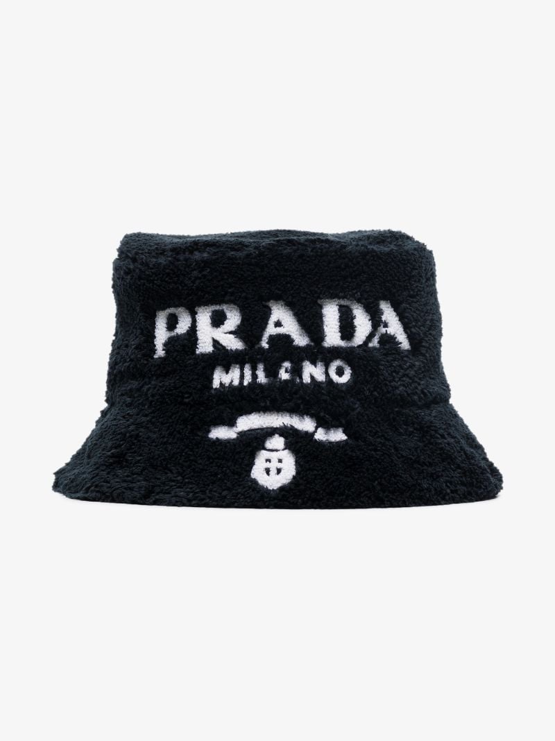 Black Terry Cotton Logo Bucket Hat