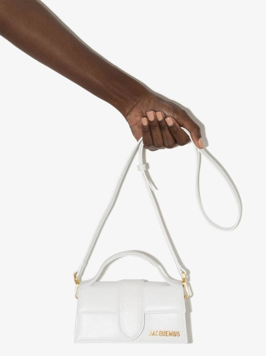White Le Bambino Leather Top Handle Bag
